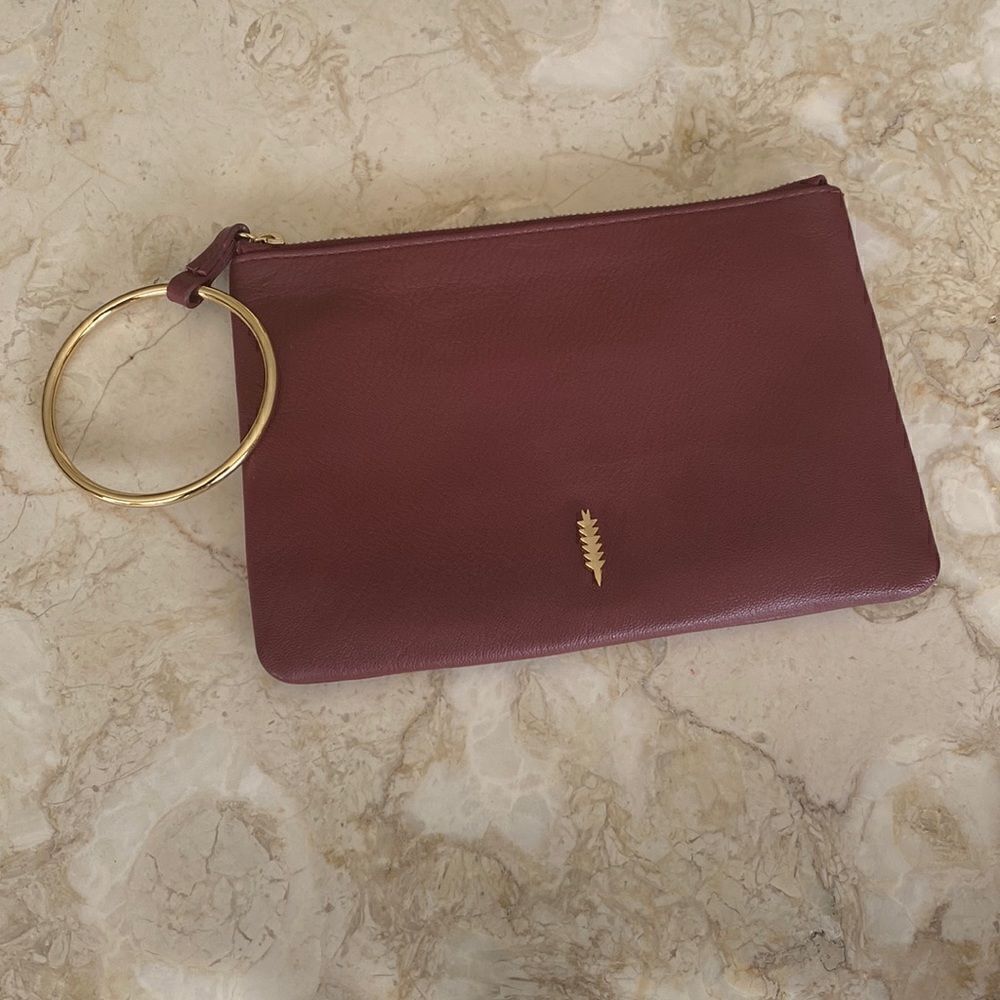 Thacker New York Genuine Leather Wristlet Burgundy As New